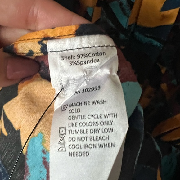 Marissa Webb Blue/Yellow Floral Printed Midi Cotton Long Sleeve Shirtdre… - Picture 7 of 8